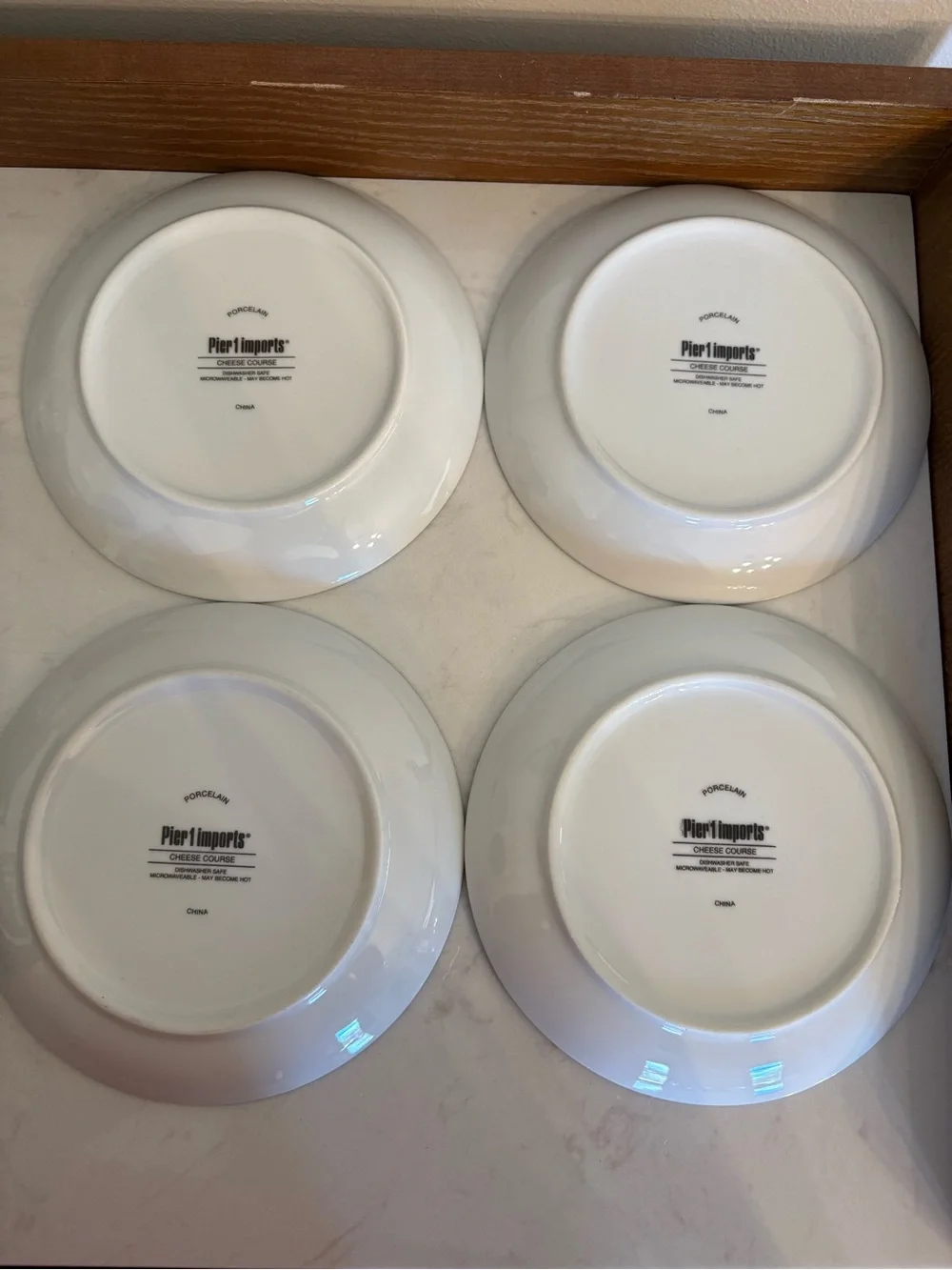 Vintage Pier 1 Decorative Porcelain Cheese Plate Set of 4
